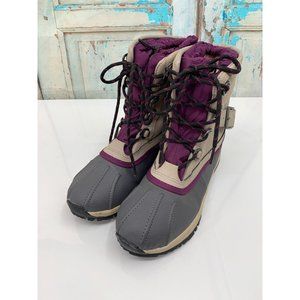BearPaw Nelly Snow Boots Size US 6 Gray and Purple **